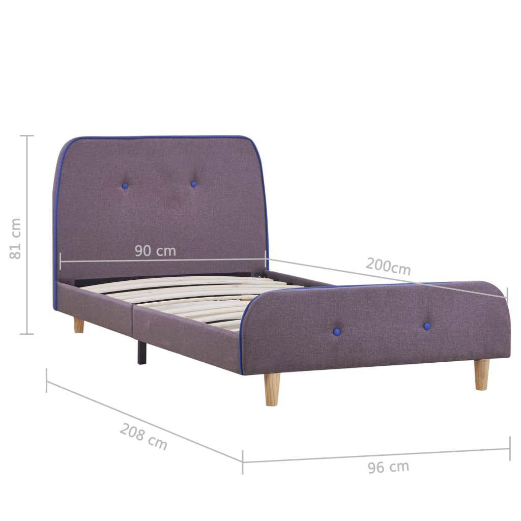 Bedframe Stof 90 x 200 cm Taupe