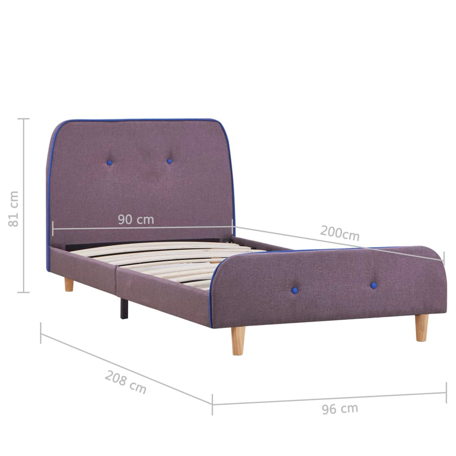 Bedframe Stof 90 x 200 cm Taupe
