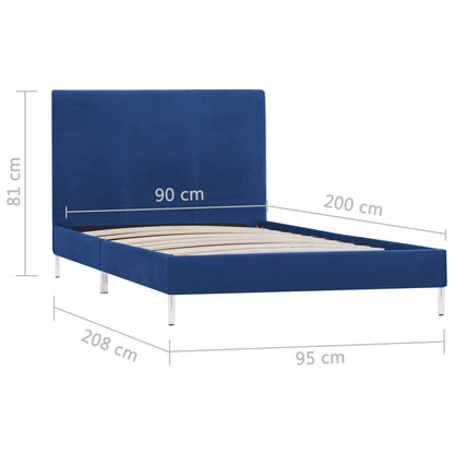 Bedframe Stof 90 x 200 cm Blauw