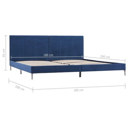 Bedframe Stof 180 x 200 cm Blauw