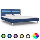 Bedframe Met Led Stof 160 x 200 cm Blauw