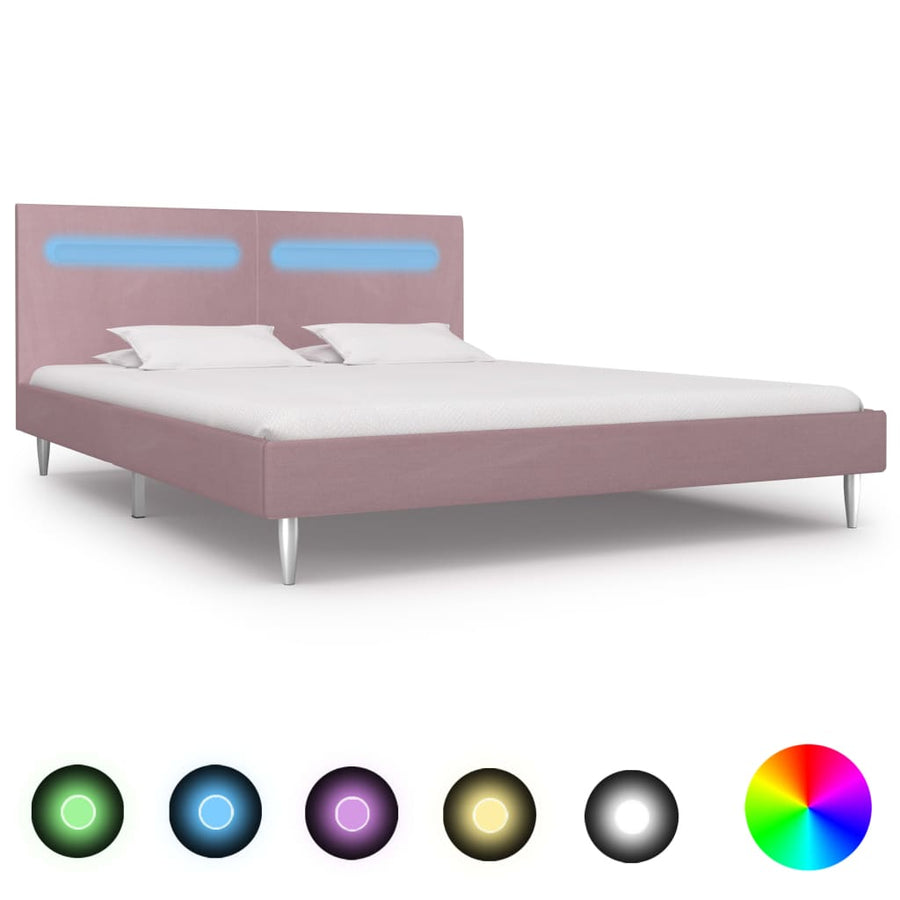 Bedframe Met Led Stof 180 x 200 cm Roze