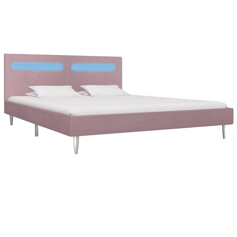 Bedframe Met Led Stof 180 x 200 cm Roze