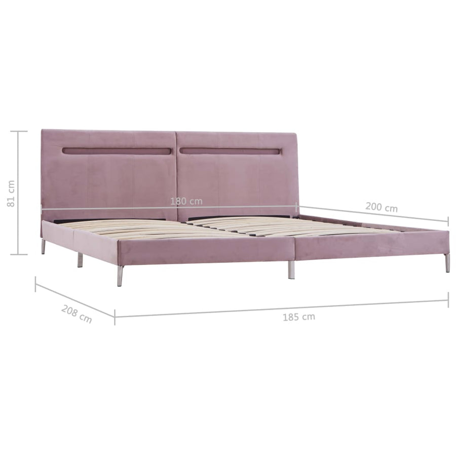 Bedframe Met Led Stof 180 x 200 cm Roze
