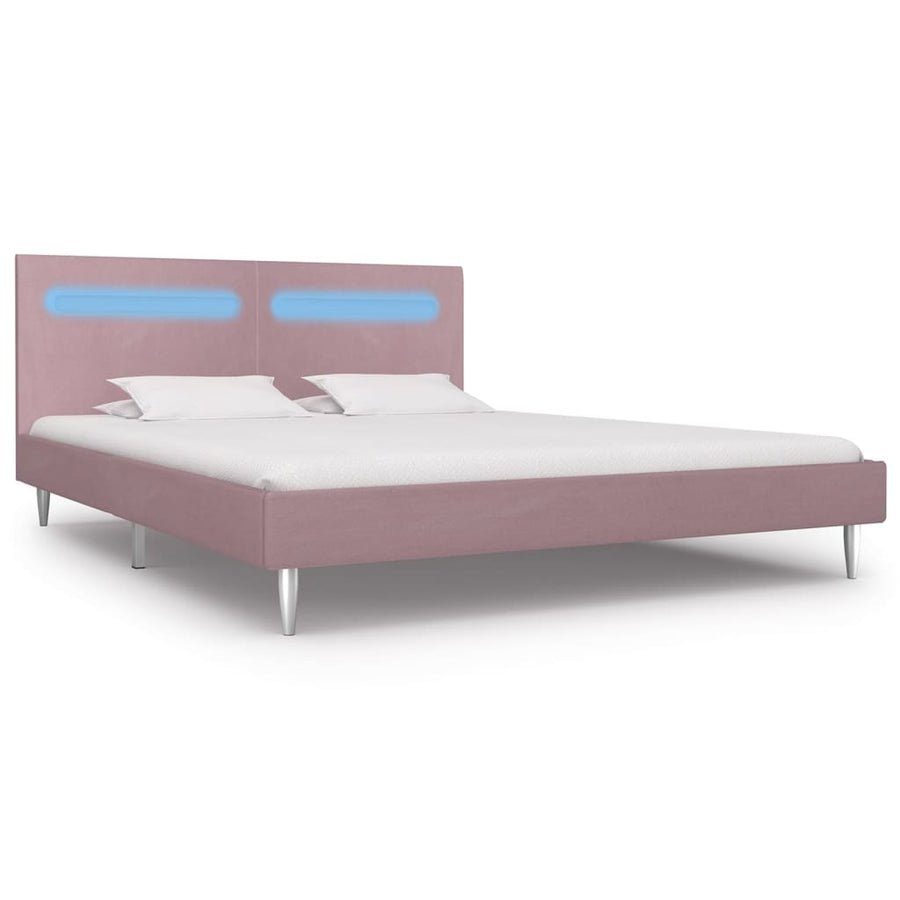 Bedframe Met Led Stof 180 x 200 cm Roze