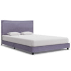 Fabric bed frame light grey 140x200 cm