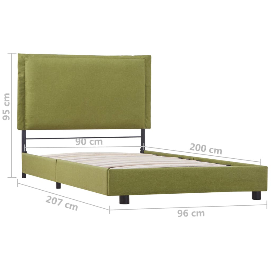 Bedframe Stof 90 x 200 cm Groen