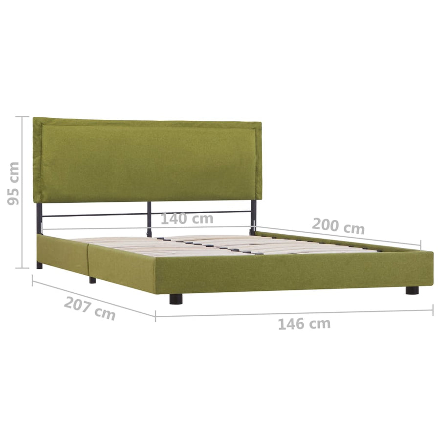 Bedframe Stof 140 x 200 cm Groen