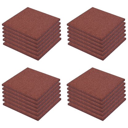 Valtegels 24 st 50x50x3 cm rubber rood 24 Rood