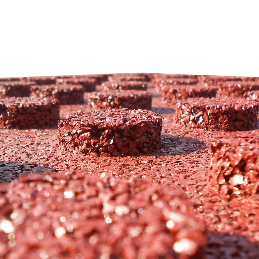 Valtegels 24 st 50x50x3 cm rubber rood 24 Rood