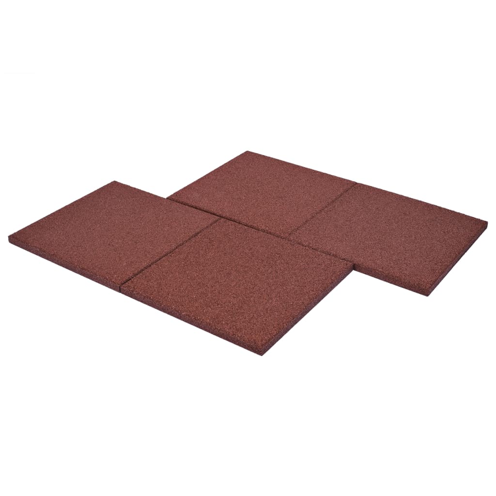 Valtegels 24 st 50x50x3 cm rubber rood 24 Rood