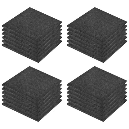 Valtegels 24 st 50x50x3 cm rubber zwart Zwart