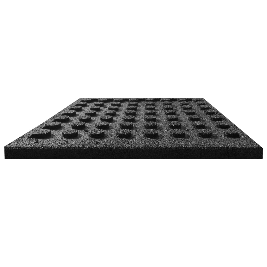 Valtegels 24 st 50x50x3 cm rubber zwart Zwart