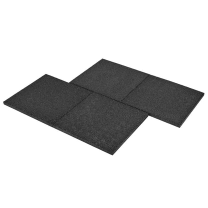 Valtegels 24 st 50x50x3 cm rubber zwart Zwart