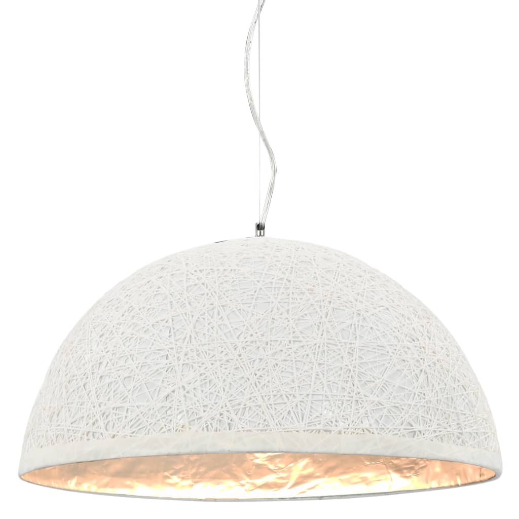 Hanglamp E27 Ø50 Cm Ø 50 cm wit en zilver
