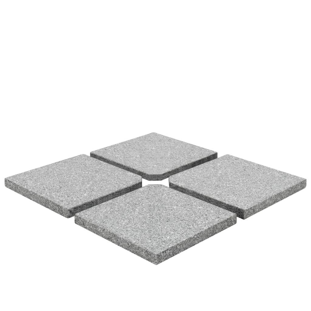Parasolvoetplaten 4 St Vierkant Grijs Graniet 100 kg