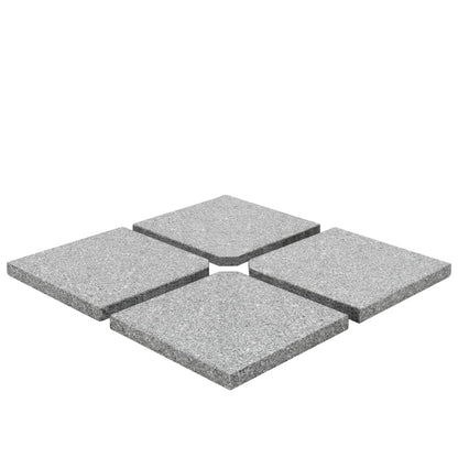 Parasolvoetplaten 4 St Vierkant Grijs Graniet 100 kg