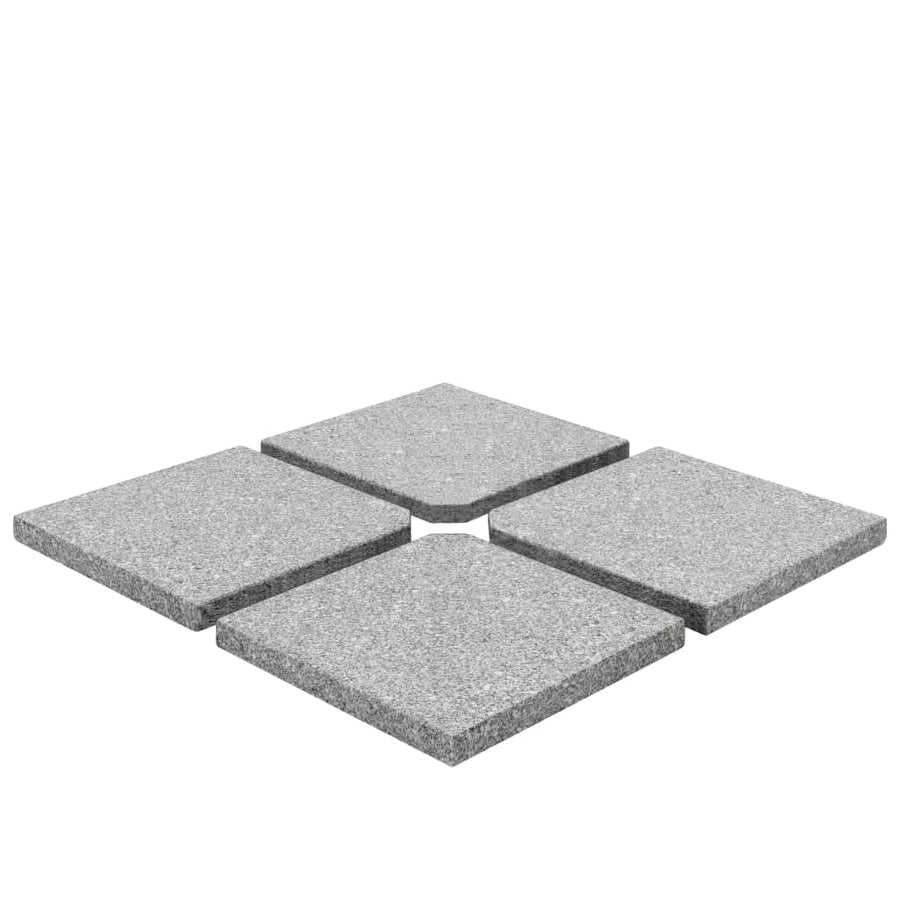 Parasolvoetplaten 4 St Vierkant Grijs Graniet 100 kg