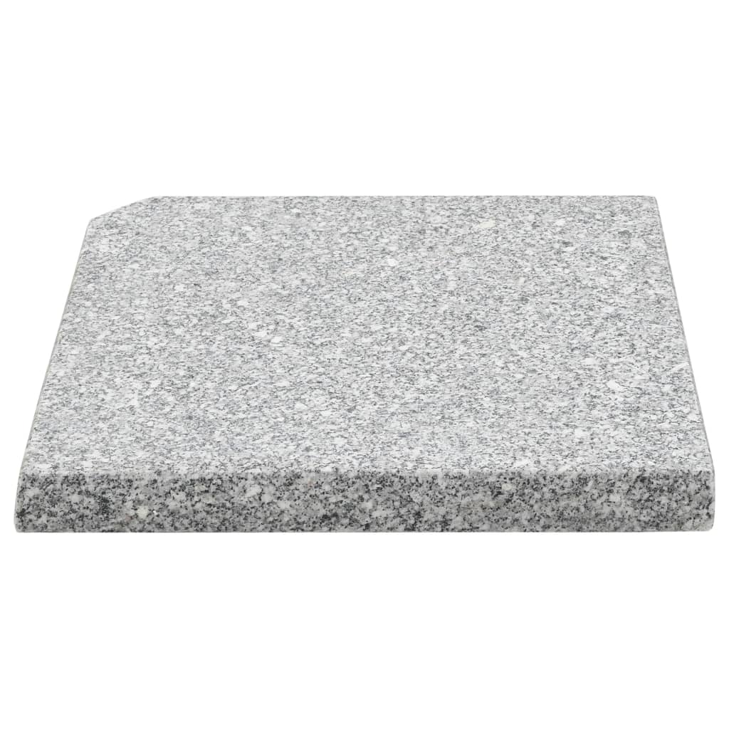 Parasolvoetplaten 4 St Vierkant Grijs Graniet 100 kg