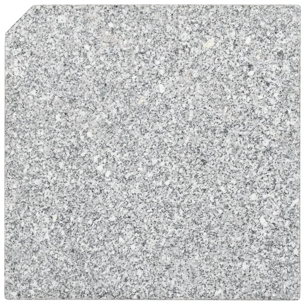 Parasolvoetplaten 4 St Vierkant Grijs Graniet 100 kg