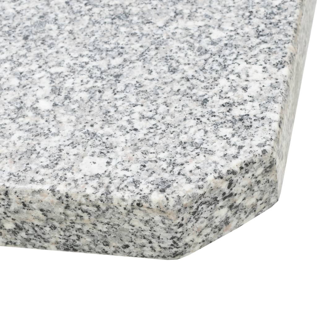 Parasolvoetplaten 4 St Vierkant Grijs Graniet 100 kg