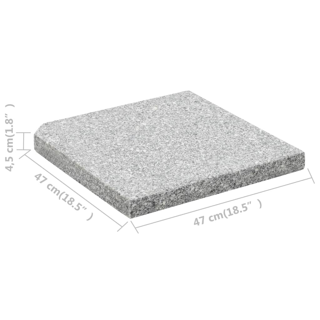 Parasolvoetplaten 4 St Vierkant Grijs Graniet 100 kg