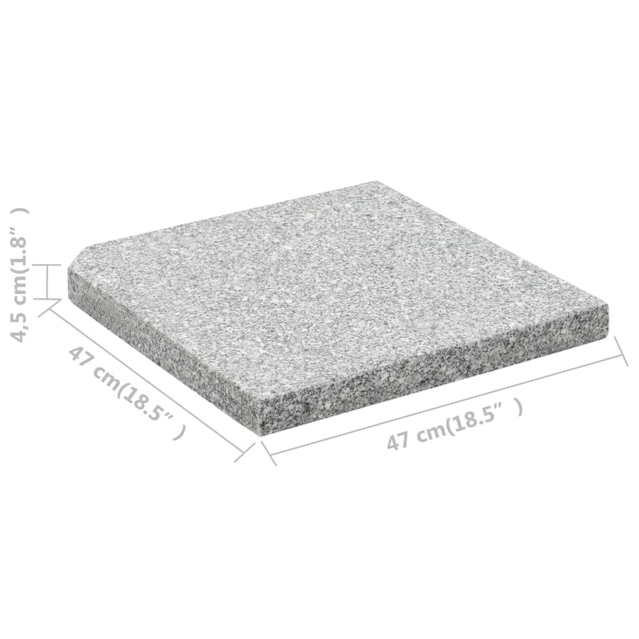 Parasolvoetplaten 4 St Vierkant Grijs Graniet 100 kg