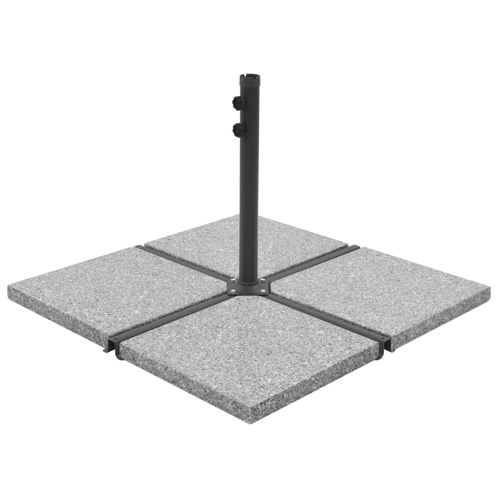 Parasolvoetplaten 4 St Vierkant Grijs Graniet 100 kg