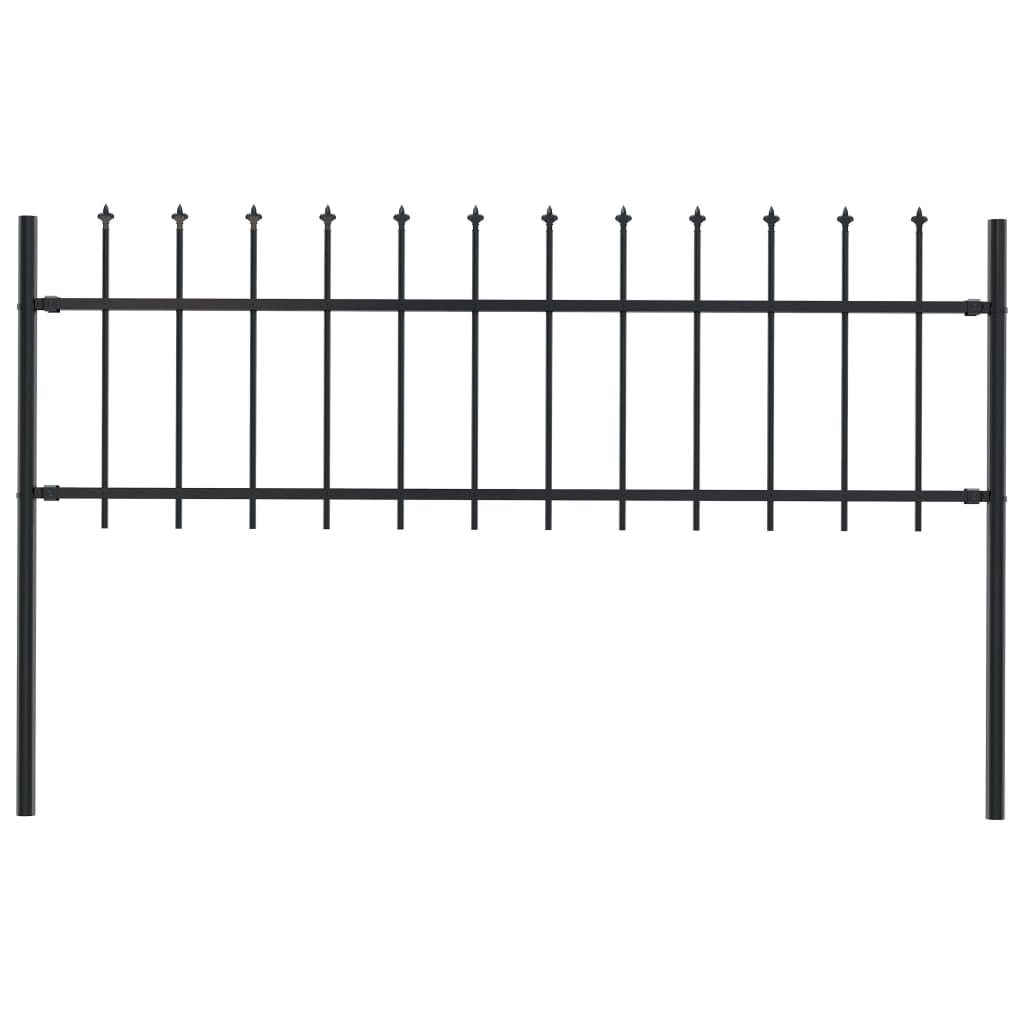 Tuinhek Met Speren Bovenkant ,7X0,6 M Staal Zwart 0.6 m 1.7 m