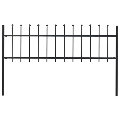 Tuinhek Met Speren Bovenkant ,7X0,6 M Staal Zwart 0.6 m 1.7 m