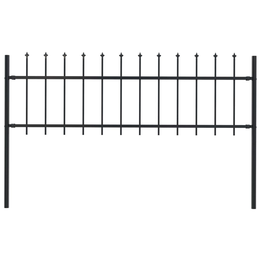 Tuinhek Met Speren Bovenkant ,7X0,6 M Staal Zwart 0.6 m 1.7 m