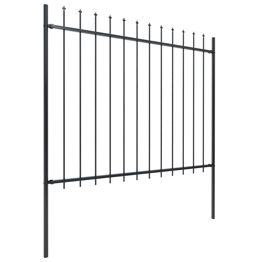 Tuinhek met speren bovenkant 1,7x1,5 m staal zwart 1.5 m 1.7 m