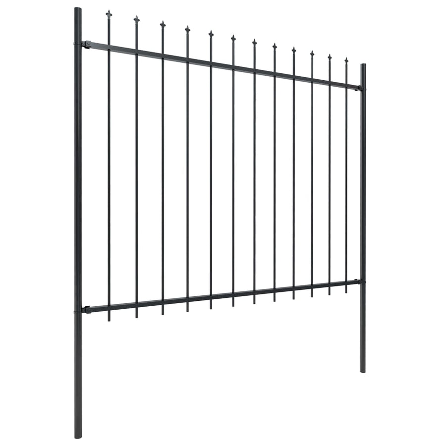 Tuinhek met speren bovenkant 1,7x1,5 m staal zwart 1.5 m 1.7 m