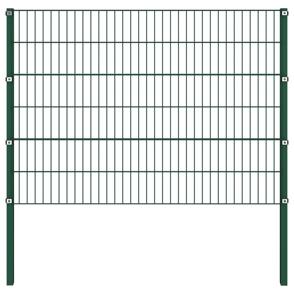 Schuttingpaneel Met Palen 1,7X1,2 M Ijzer Groen 1.2 m