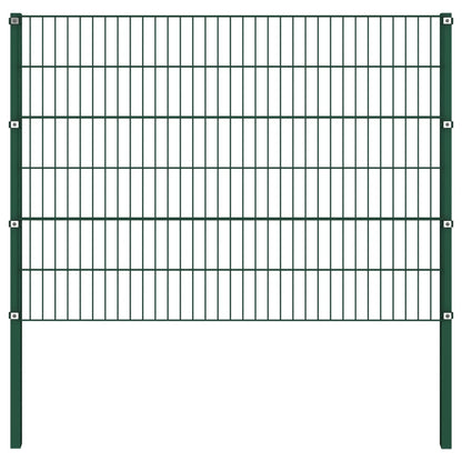 Schuttingpaneel Met Palen 1,7X1,2 M Ijzer Groen 1.2 m