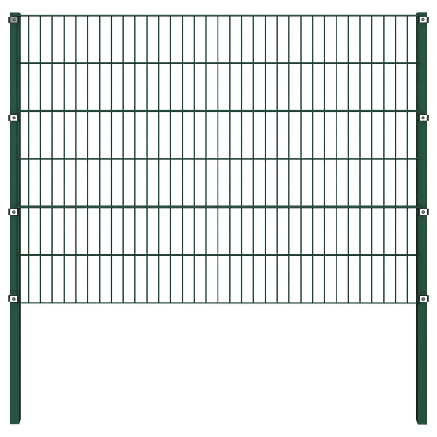 Schuttingpaneel Met Palen 1,7X1,2 M Ijzer Groen 1.2 m