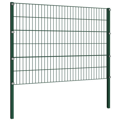Schuttingpaneel Met Palen 1,7X1,2 M Ijzer Groen 1.2 m