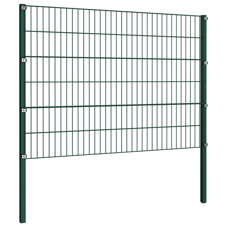 Schuttingpaneel Met Palen 1,7X1,2 M Ijzer Groen 1.2 m