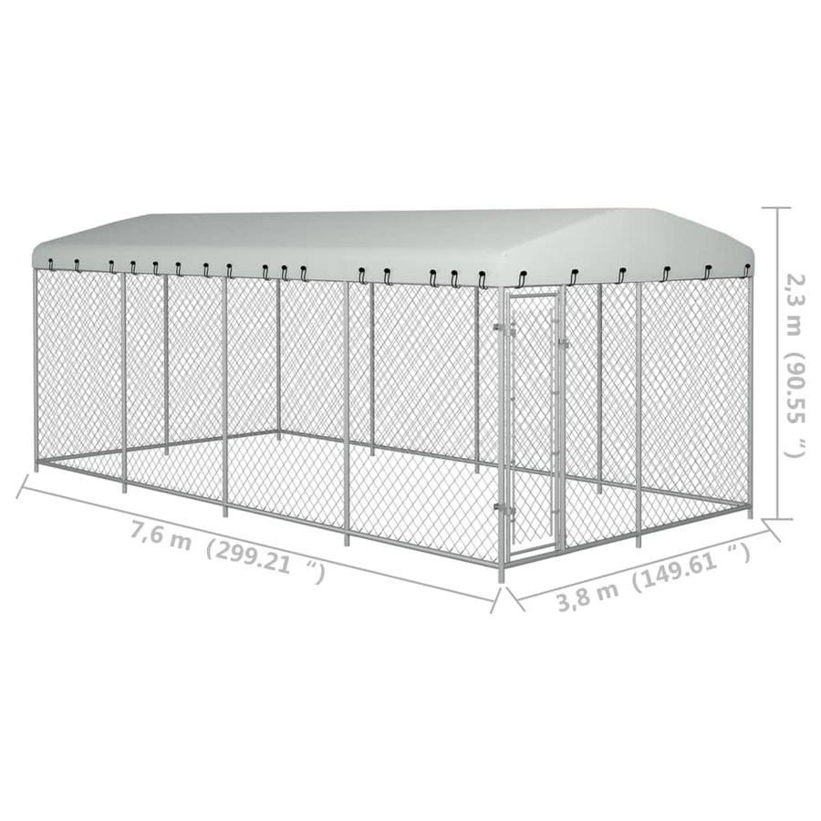 Hondenkennel Voor Buiten Met Dak 8X4X2,3 M Ja