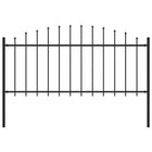 Tuinhek Met Speren Bovenkant (0,5-0,75)X,7 M Staal Zwart 50-75 cm 1.7 m