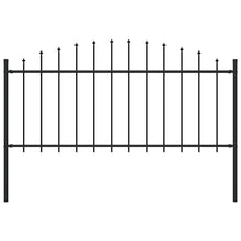 Tuinhek Met Speren Bovenkant (0,5-0,75)X,7 M Staal Zwart 50-75 cm 1.7 m