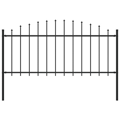 Tuinhek Met Speren Bovenkant (0,5-0,75)X,7 M Staal Zwart 50-75 cm 1.7 m