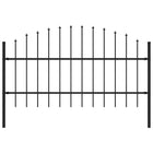 Tuinhek met speren bovenkant (0,75-1)x1,7 m staal zwart 75-100 cm 1.7 m