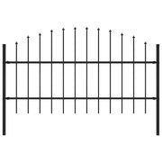 Tuinhek staal 170x100 cm zwart met speerpunt