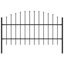 Tuinhek met speren bovenkant (0,75-1)x1,7 m staal zwart 75-100 cm 1.7 m
