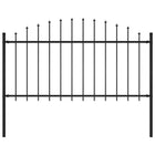 Tuinhek met speren bovenkant (1,25-1,5)x1,7 m staal zwart 125-150 cm 1.7 m