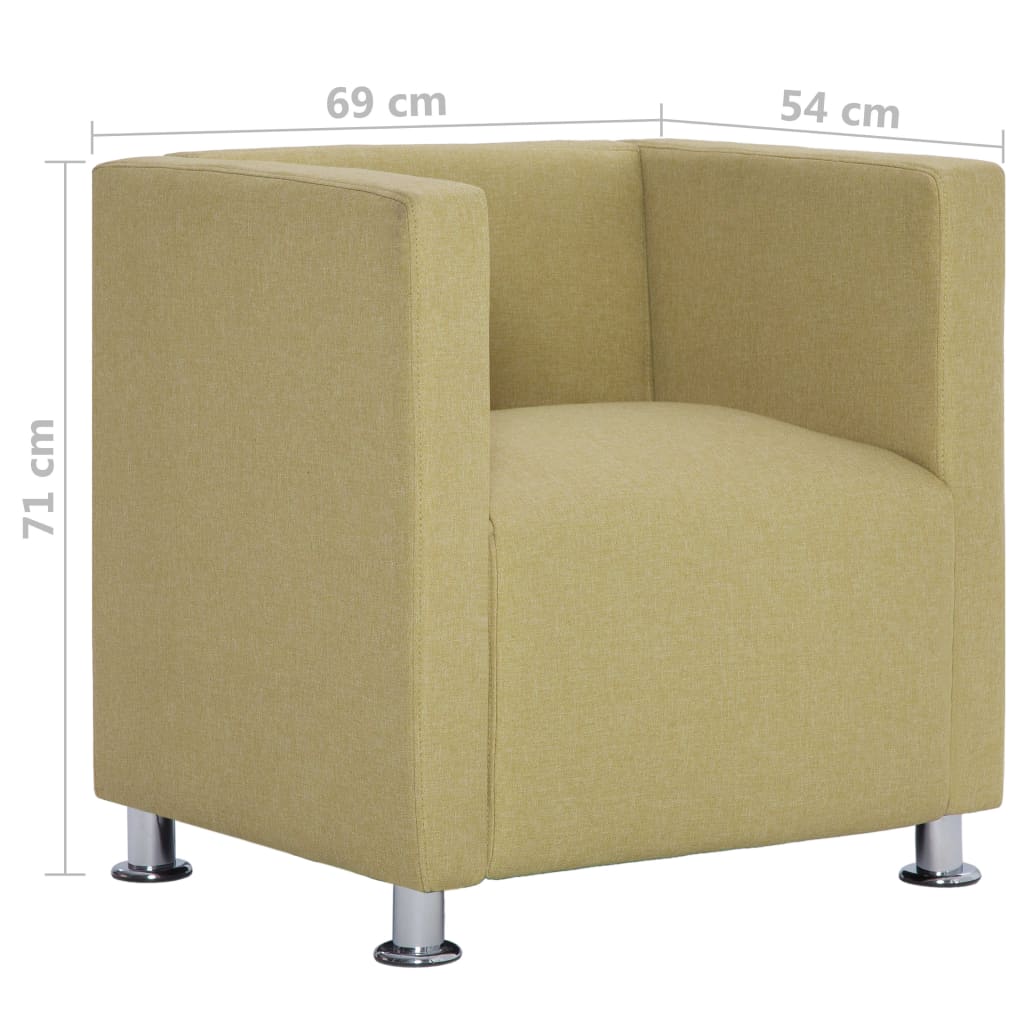 Fauteuil Kubus Stof Groen