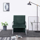 Fauteuil Met Chromen Poten Fluweel Donkergroen