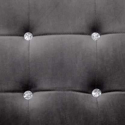 Tweezitsbank Met Armleuningen Chroom En Fluweel Donkergrijs