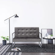 Tweezitsbank 114x78x81 cm fluweel donkergrijs